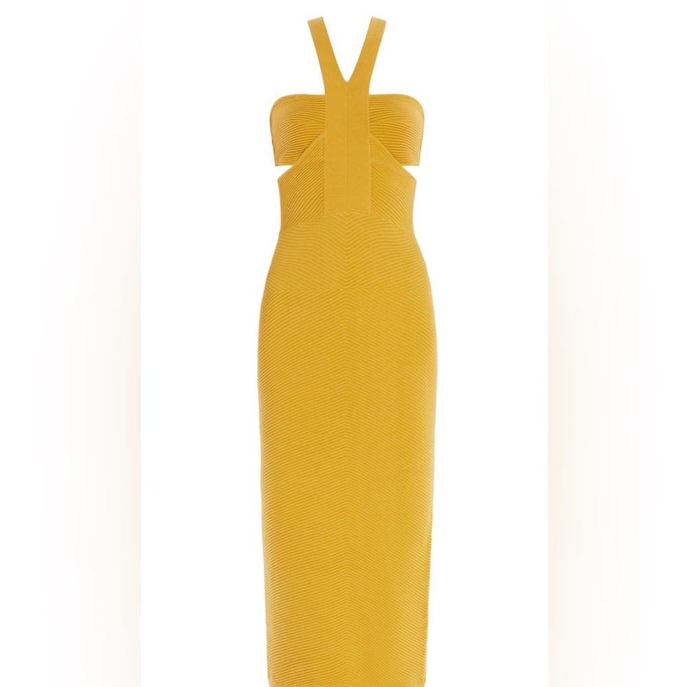 BCBGMaxazria Merigold Abigail Halter Midi Dress - Picture 3 of 10